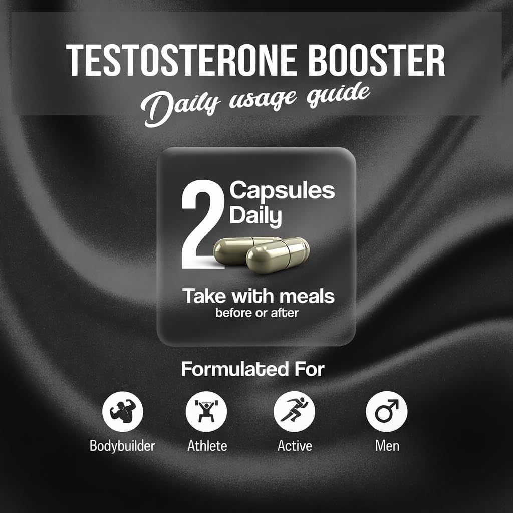 Testosterone Booster Supplement for Men - Horny Goat Weed, Tongkat Ali, L-Arginine + More - Workout, Build Muscle, Strength, Energy & Performance 90 Capsules