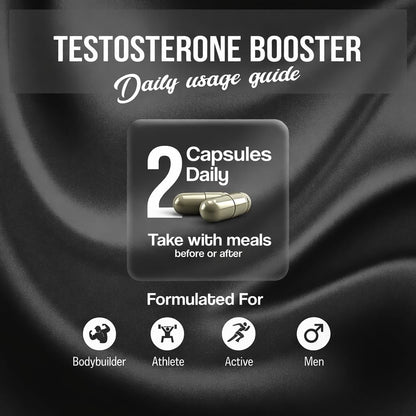 Testosterone Booster Supplement for Men - Horny Goat Weed, Tongkat Ali, L-Arginine + More - Workout, Build Muscle, Strength, Energy & Performance 90 Capsules
