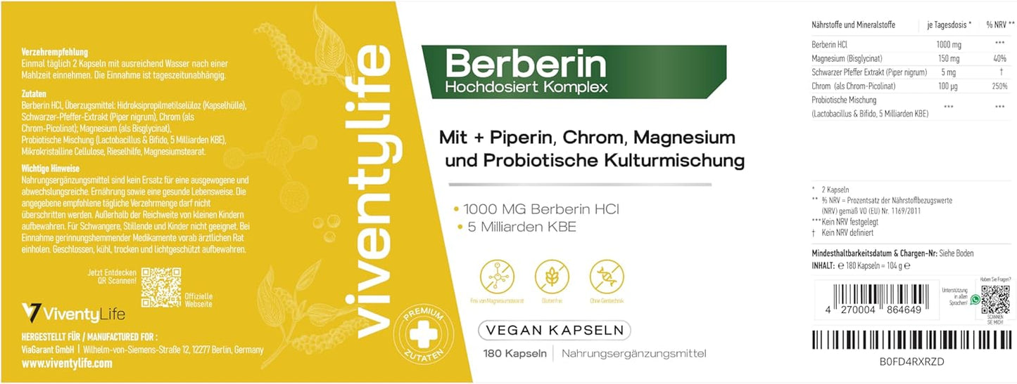 1000mg Berberin Komplex 180 Vegan Kapseln