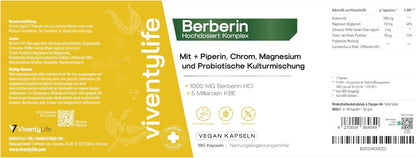 1000mg Berberin Komplex 180 Vegan Kapseln