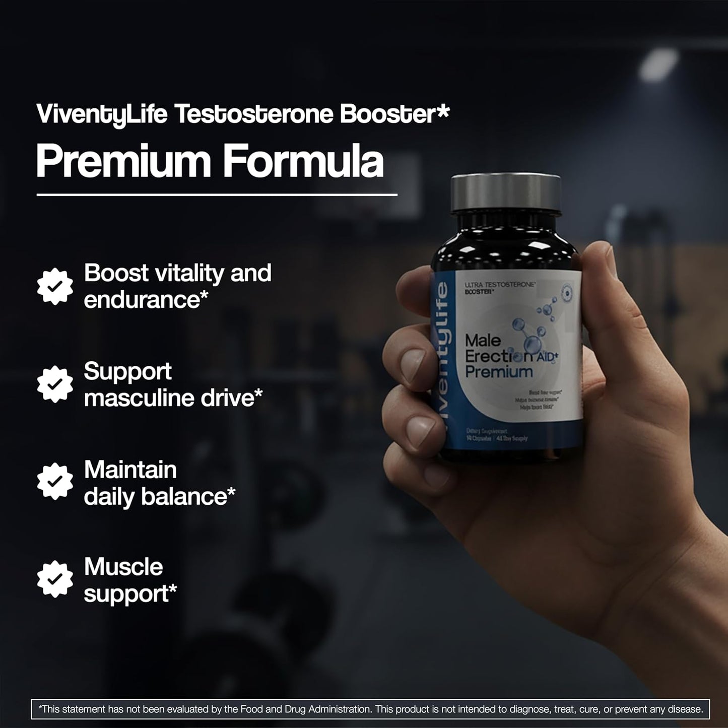 Testosterone Booster Supplement - Semen Volume Booster Supplement for Men, Fertility Supplement, Increase Load Size - 11 Active Ingredients - Horny Goat Weed, Tongkat Ali, L-Arginine - 90 Capsules