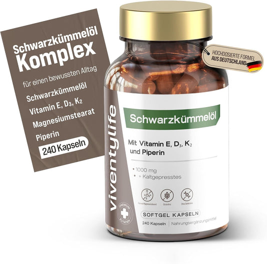1000mg Schwarzkümmelöl Komplex - 240 Kapseln