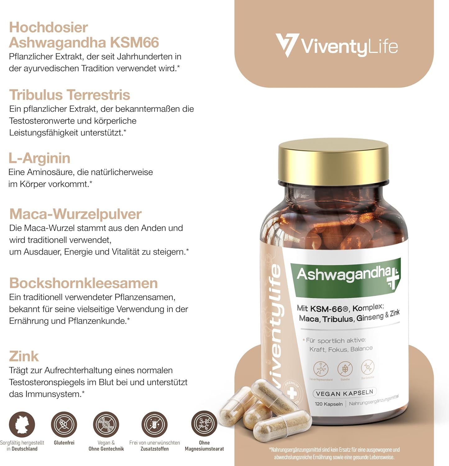Ashwagandha KSM-66® Komplex 120 Kapseln