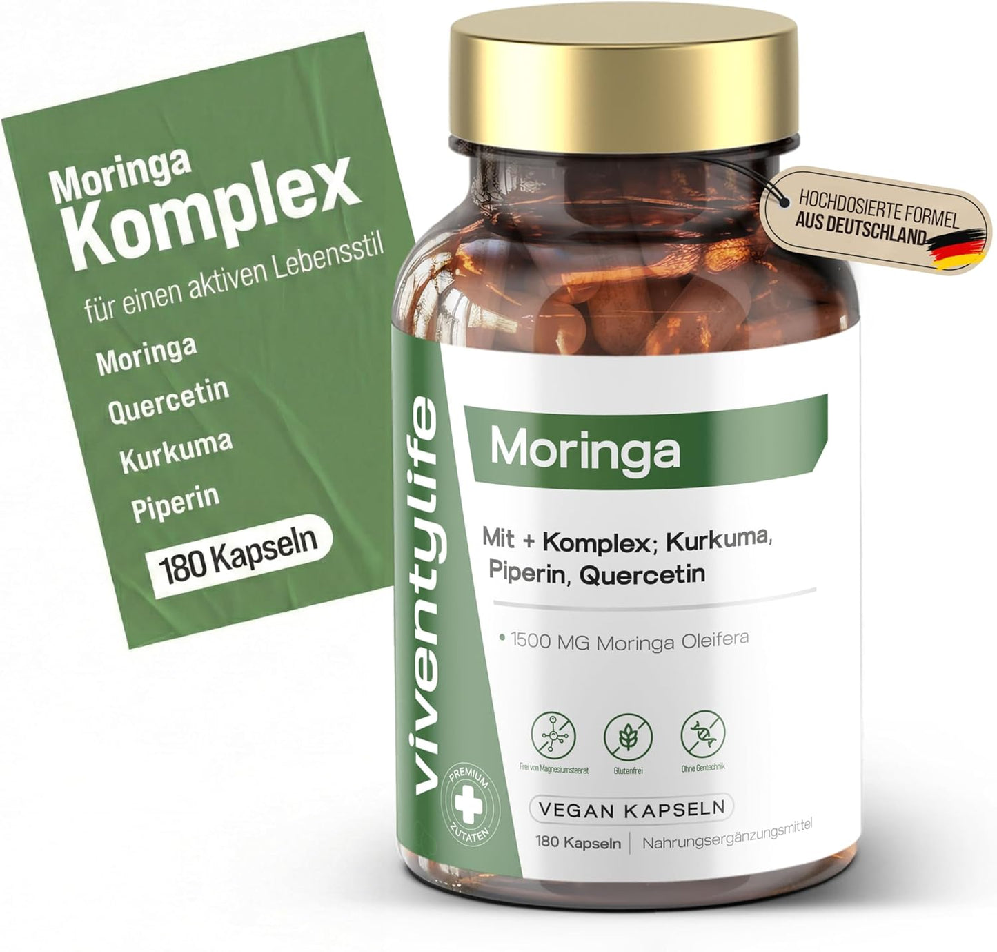 1500mg Moringa Komplex - 180 Vegan Kapseln