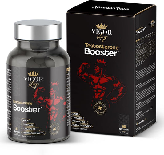 Testosterone Booster Supplement for Men - Horny Goat Weed, Tongkat Ali, L-Arginine + More - Workout, Build Muscle, Strength, Energy & Performance 90 Capsules