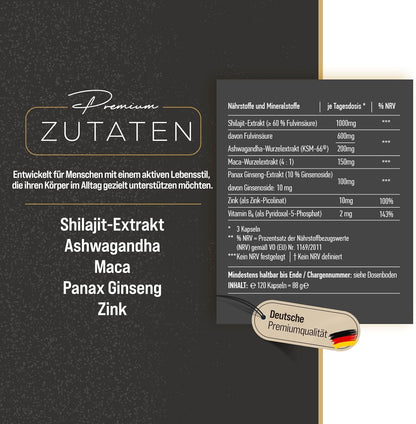 1000mg Shilajt Komplex 120 Vegan Kapseln