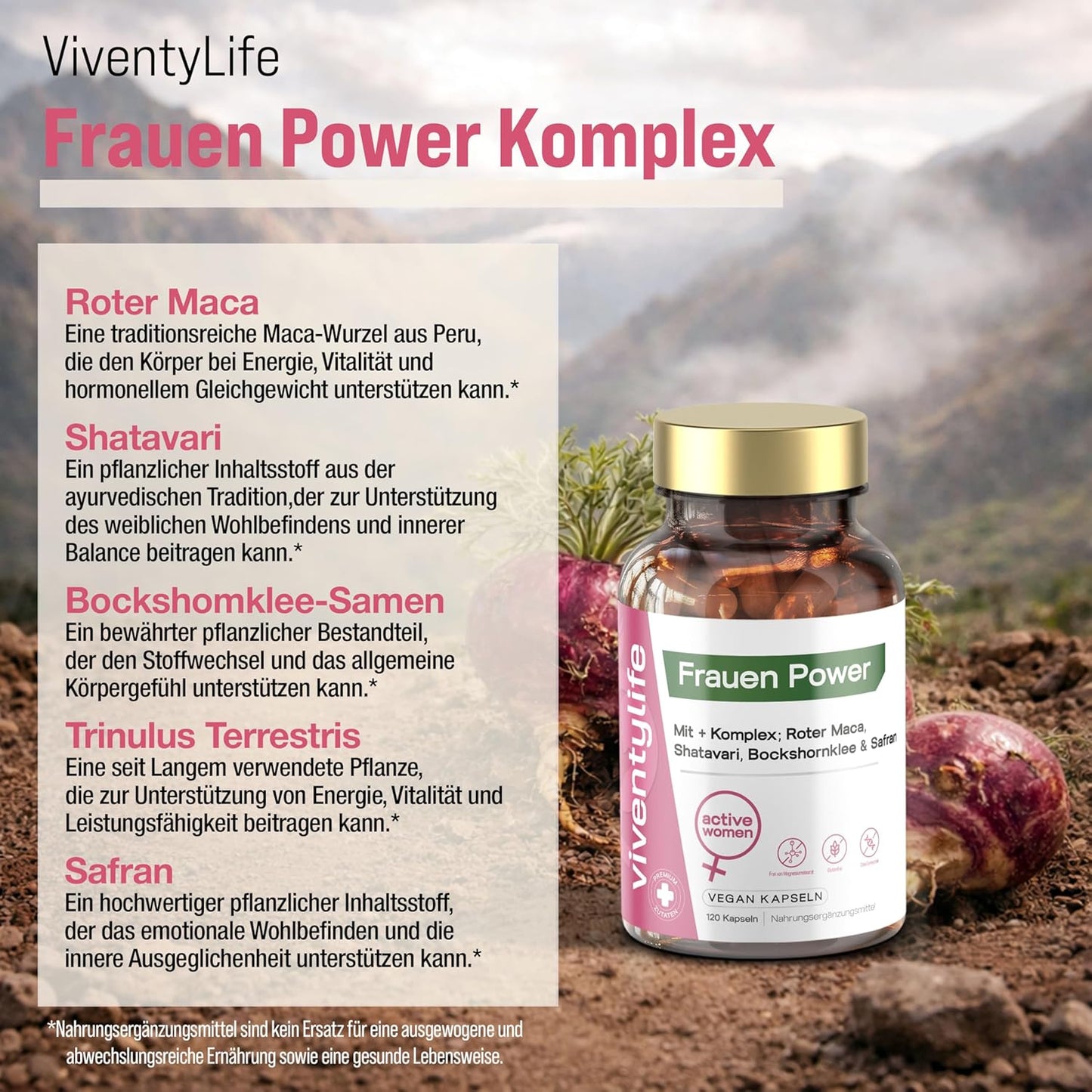 Roter Maca Komplex 120 Vegan Kapseln