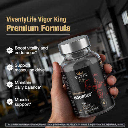 Testosterone Booster Supplement for Men - Horny Goat Weed, Tongkat Ali, L-Arginine + More - Workout, Build Muscle, Strength, Energy & Performance 90 Capsules