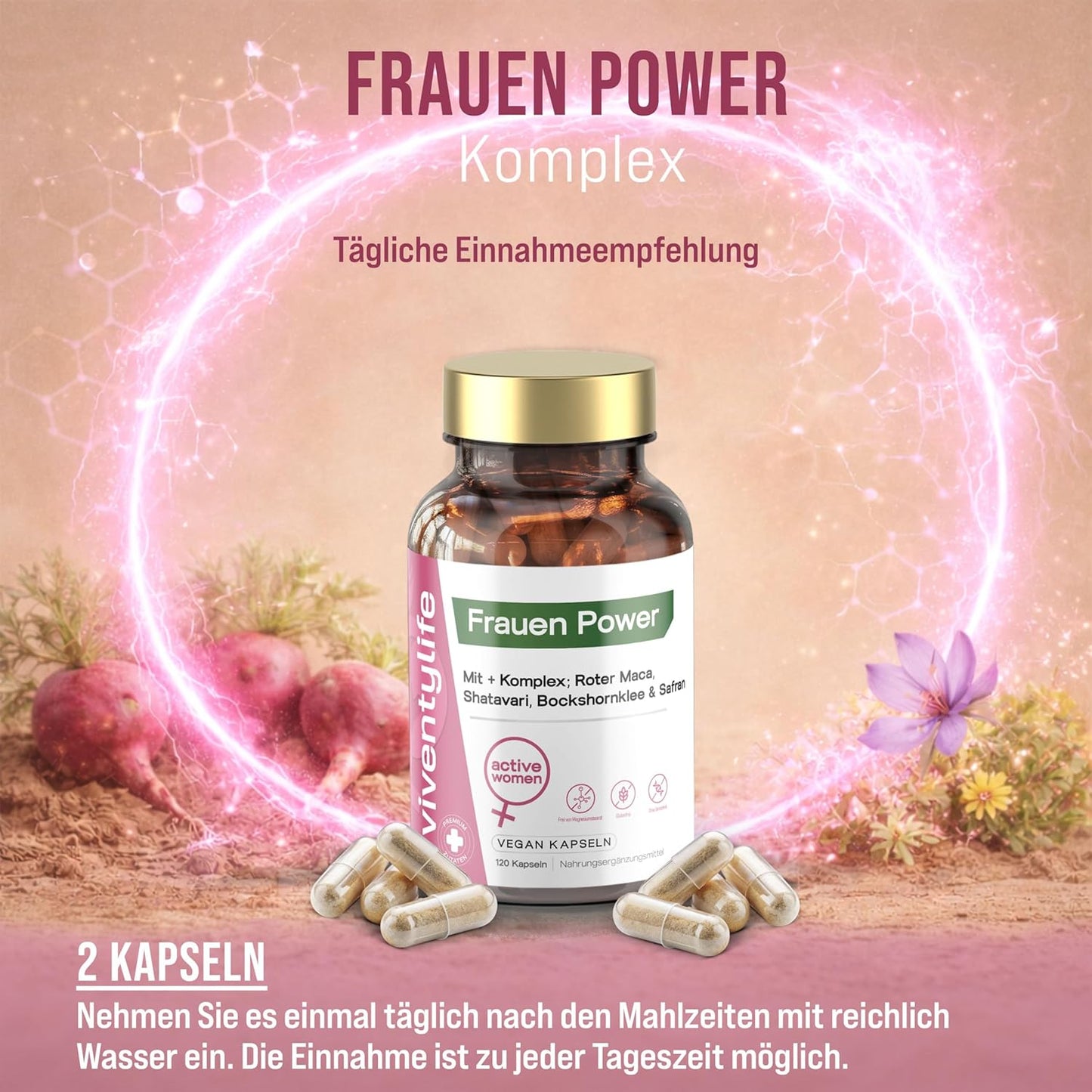 Roter Maca Komplex 120 Vegan Kapseln