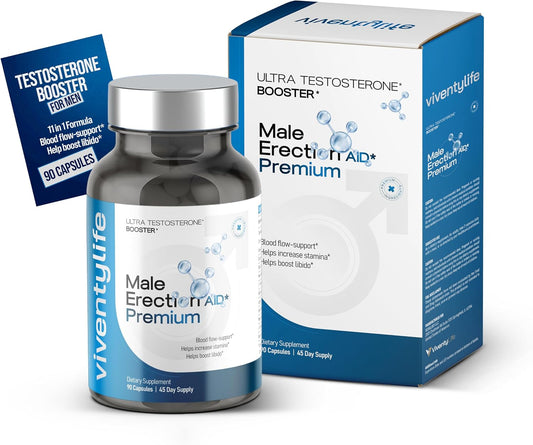 Testosterone Booster Supplement - Semen Volume Booster Supplement for Men, Fertility Supplement, Increase Load Size - 11 Active Ingredients - Horny Goat Weed, Tongkat Ali, L-Arginine - 90 Capsules