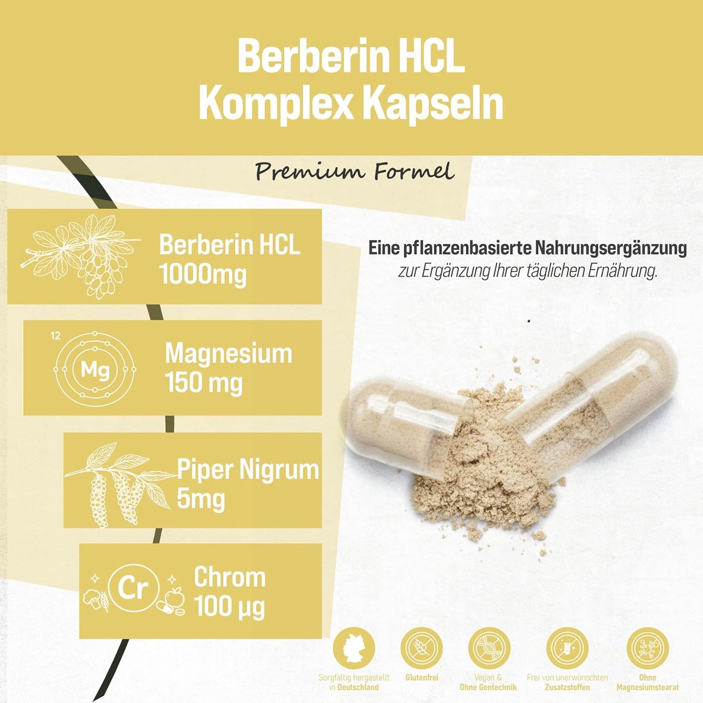 1000mg Berberin Komplex 180 Vegan Kapseln