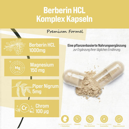 1000mg Berberin Komplex 180 Vegan Kapseln