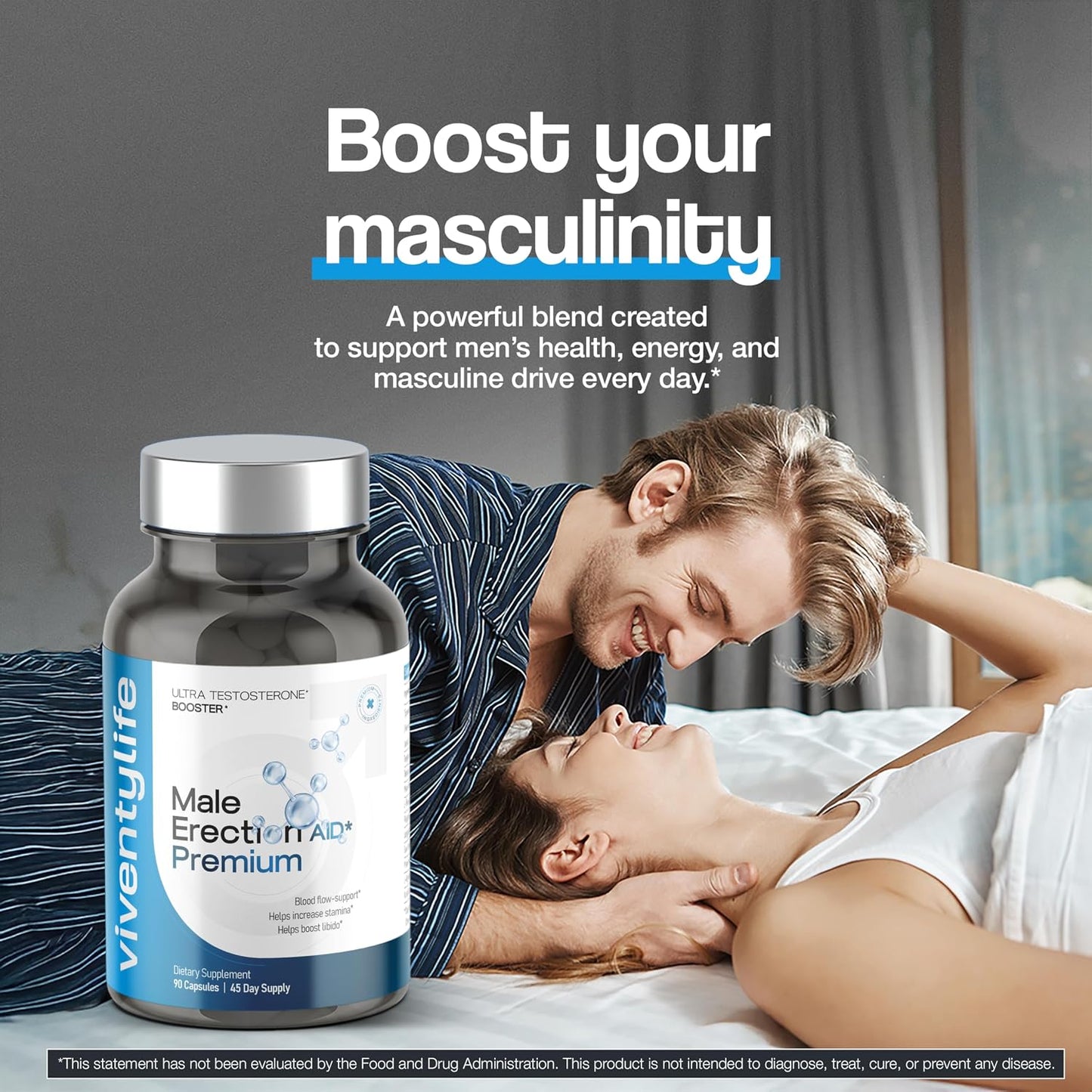 Testosterone Booster Supplement - Semen Volume Booster Supplement for Men, Fertility Supplement, Increase Load Size - 11 Active Ingredients - Horny Goat Weed, Tongkat Ali, L-Arginine - 90 Capsules