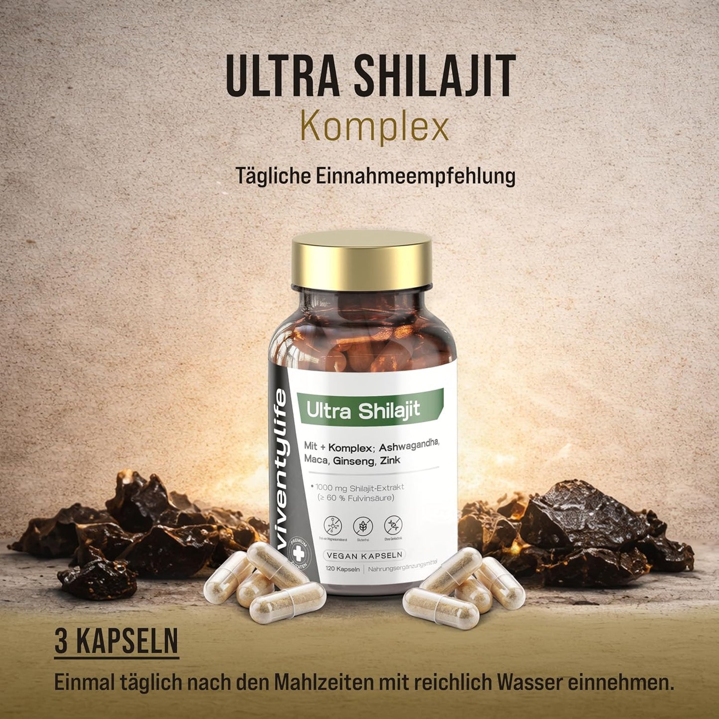 1000mg Shilajt Komplex 120 Vegan Kapseln